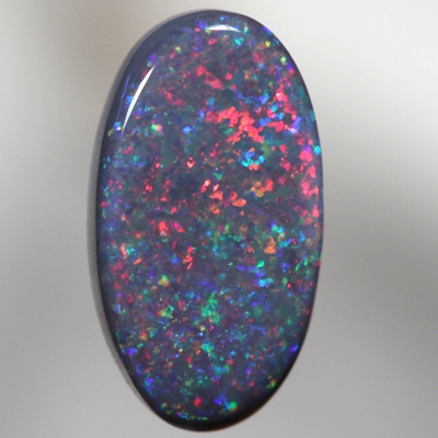 SOLID BLACK OPAL Bright red blue Pinfire pattern